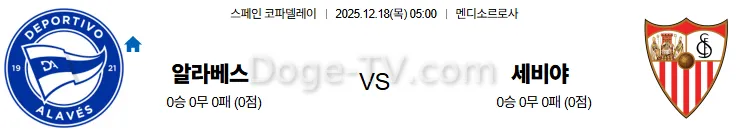 12월18일 알라베스 세비야 스페인 코파델레이 해외축구분석 스포츠무료중계 스포츠분석
